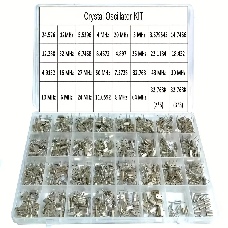 640PCS/Box  32Values  HC-49S Crystal Oscillator Electronic Kit 48 32.768 4 8 12 16 20 25 68 22.1184 14.576 MHZ Kit Box