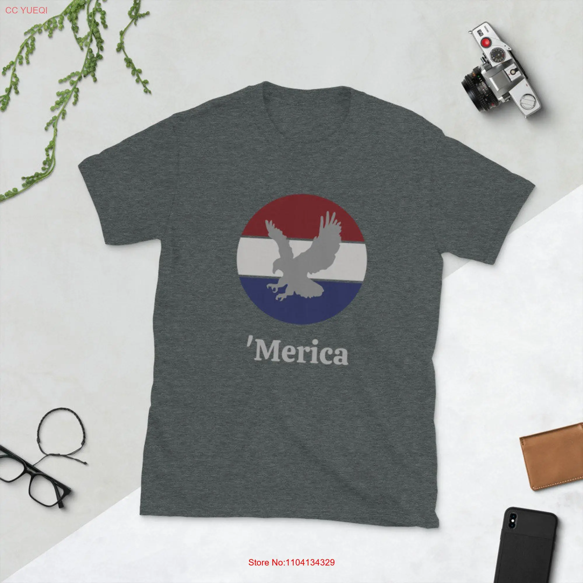 Merica T Shirt Silver Eagle Comfortable Stylish Positive Vibes long or short sleeves