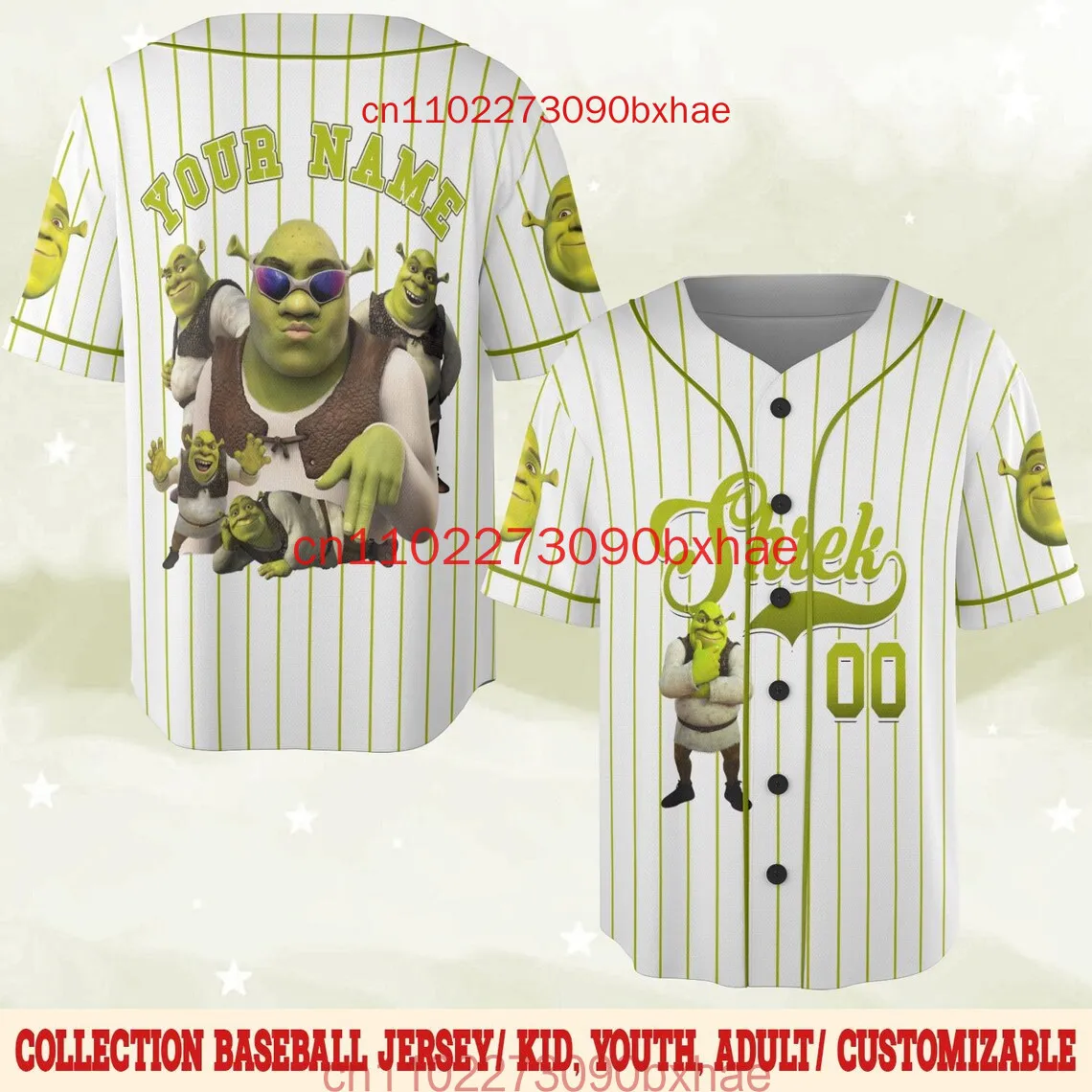 

Personalized Disney Shrek Baseball Jerseys 3d Disney T-shirt Men Women And Kids Jersey Printed T-shirt