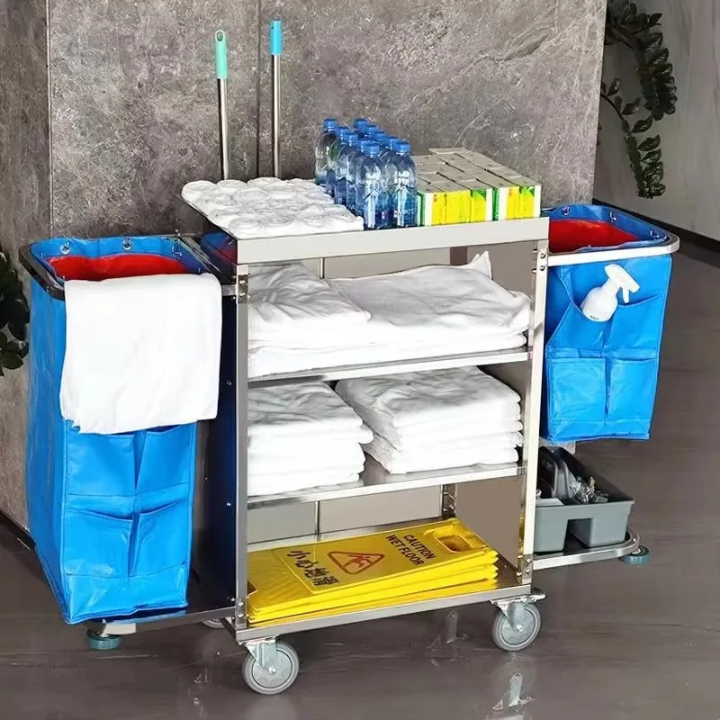 Multi-Functional Large-Capacity Lightweight Cleaning Trolley Cart for School Hotels Shopping Malls Hospitals Gyms Other Use