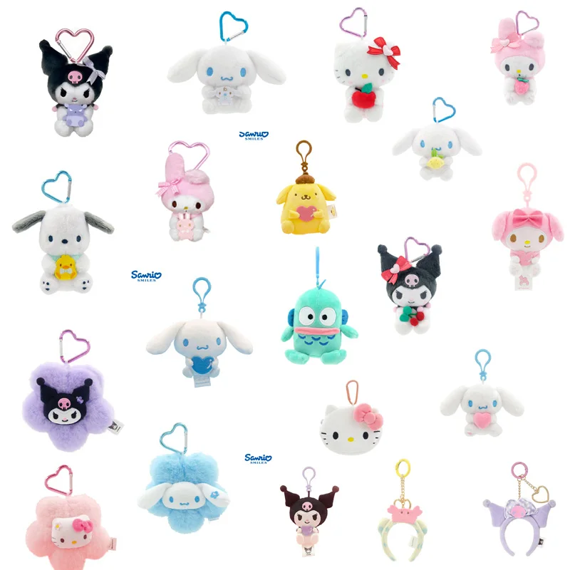 

Sanrio Hello Kitty Plush Keychains Soft Stuffed Bag Charms Cute Backpack Decor Hanging Ornaments for Women Gift Multiple Styles