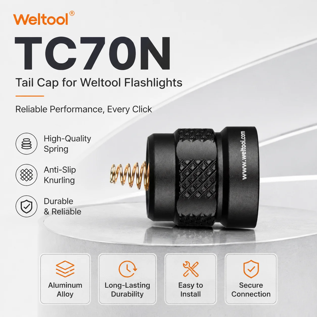 Weltool TC70N Full-Power Output Tail Cap with Accidental Activation Prevention