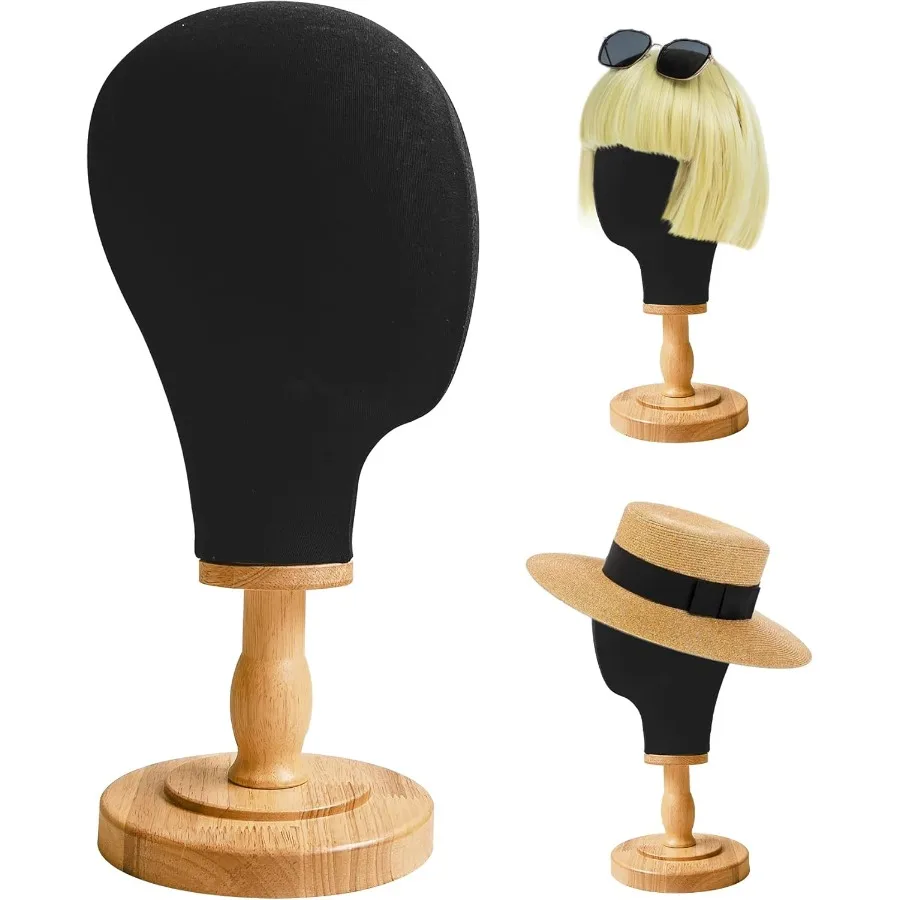 21 Polegada manequim cabeça suporte para perucas chapéus bonés cocar modelo de exibição de fone de ouvido com suporte de peruca de linho cúpula de lona e detacha