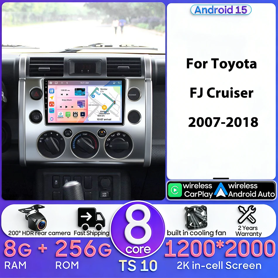 

Для Toyota FJ Cruiser 2007-2018: Android 15, беспроводной CarPlay, автомагнитола, мультимедийный видеоплеер, головное устройство, стереосистема, навигация