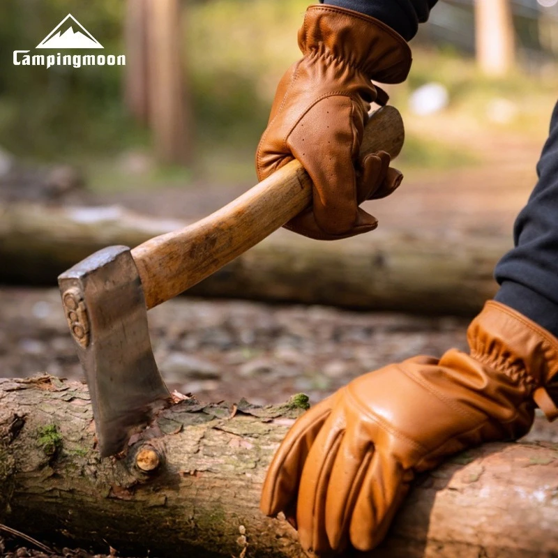 

Перчатки для кемпинга CAMPINGMOON Q27: рабочие, из воловьей кожи с велюровой подкладкой, термостойкие, теплые, для езды на велосипеде, для работы с дровами, для холодной погоды