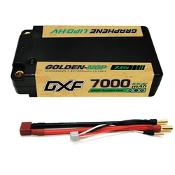 DXF 2S Shorty Lipo Battery 7.6V 140C 7000mAh 5mm T Plug Hardcase For 1/10 Buggy Truggy Offroad Boat Car Truck RACING Helicopter