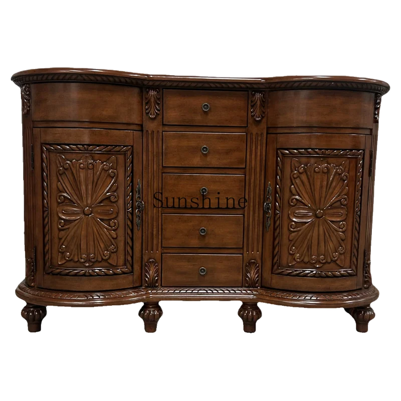 

American solid wood porch cabinet entry foyer decorative storage high-end villa with drawers