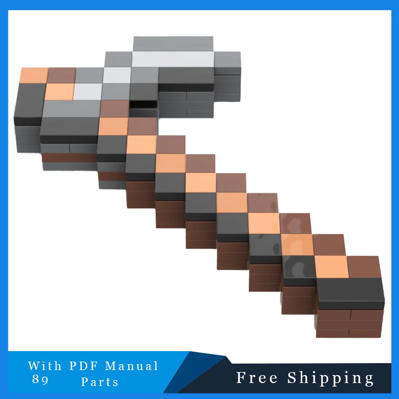 

89 Parts Famous Game Tool Bricks Model Stone Hoe Modular Building Blocks Educational DIY Assembly Display Toys For Children Gift