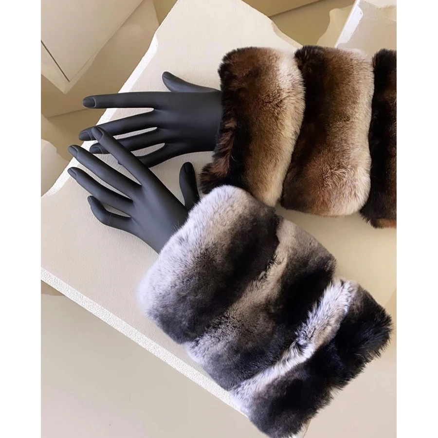 Women Winter Fur Coat Rex Rabbit Fur Cuff New Fashion Warm Free Shipping