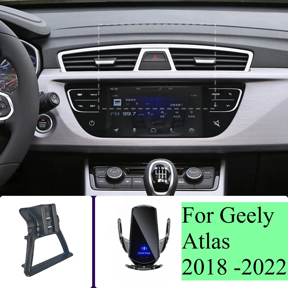

Limud Car Phone Holder For Geely Atlas 2018 2019 2020-2022 Wireless Charging Special Fixed Base Mobile Phone Mounts Accessories