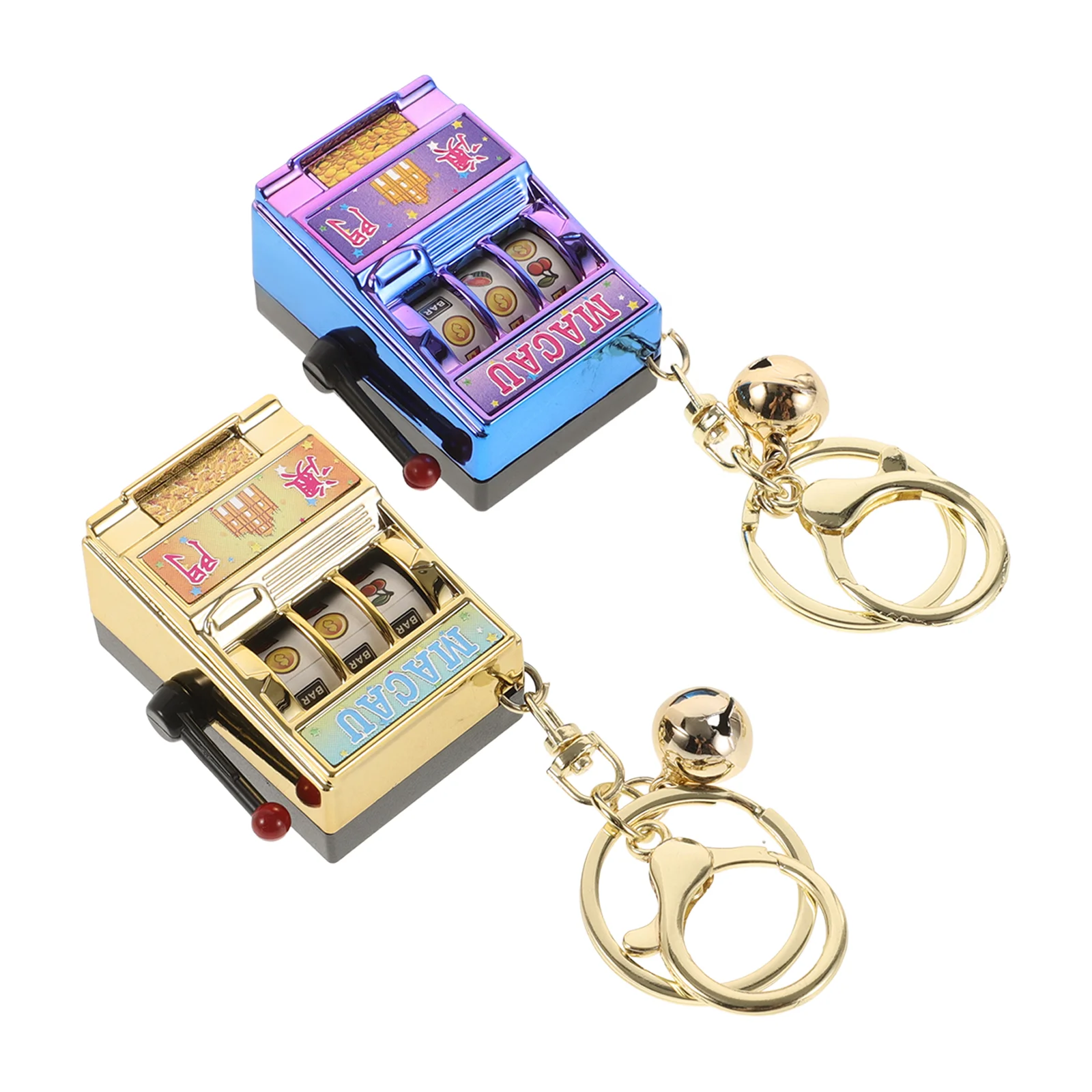 Piggy Banks for Adults Slot Machine Keychain Las Party Decor Joystick Fruit Toy Lucky Keyring Child