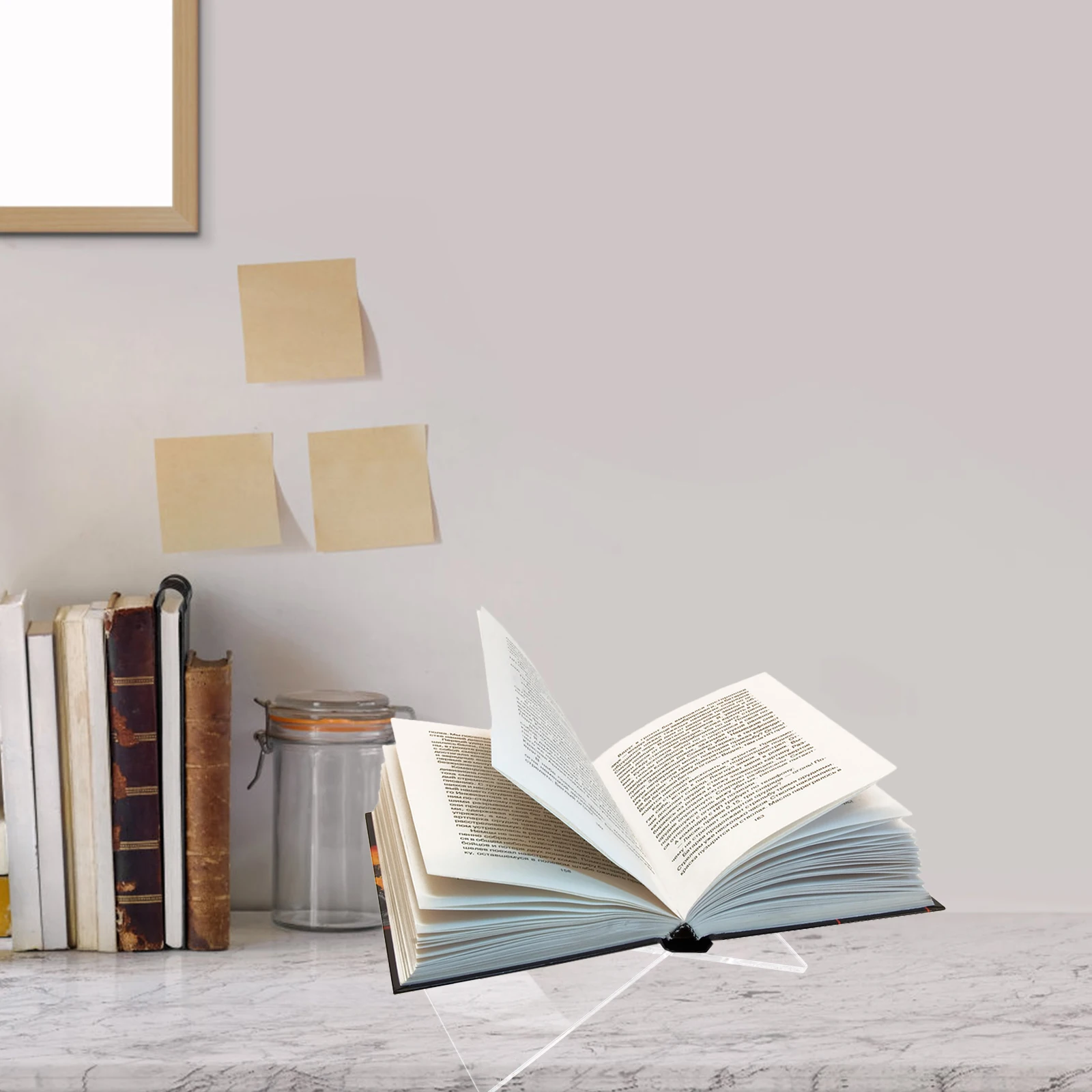 ที่วางหนังสืออะคริลิคแบบตั้งโต๊ะ รูปทรงตัว X สำหรับอ่านหนังสือ ชั้นวางหนังสืออเนกประสงค์ ที่วางนิตยสาร ชั้นวางอ่านหนังสือสำหรับใช้ในบ้าน