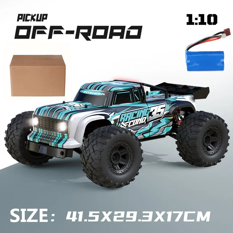 Update 70 Km/h Hoge Snelheid Rc Raceauto Retrofit Elektrische 2.4Ghz 1:10 Schaal 4wd Rc Vrachtwagen 4wd Schokdemper Off Road Voertuig Speelgoed