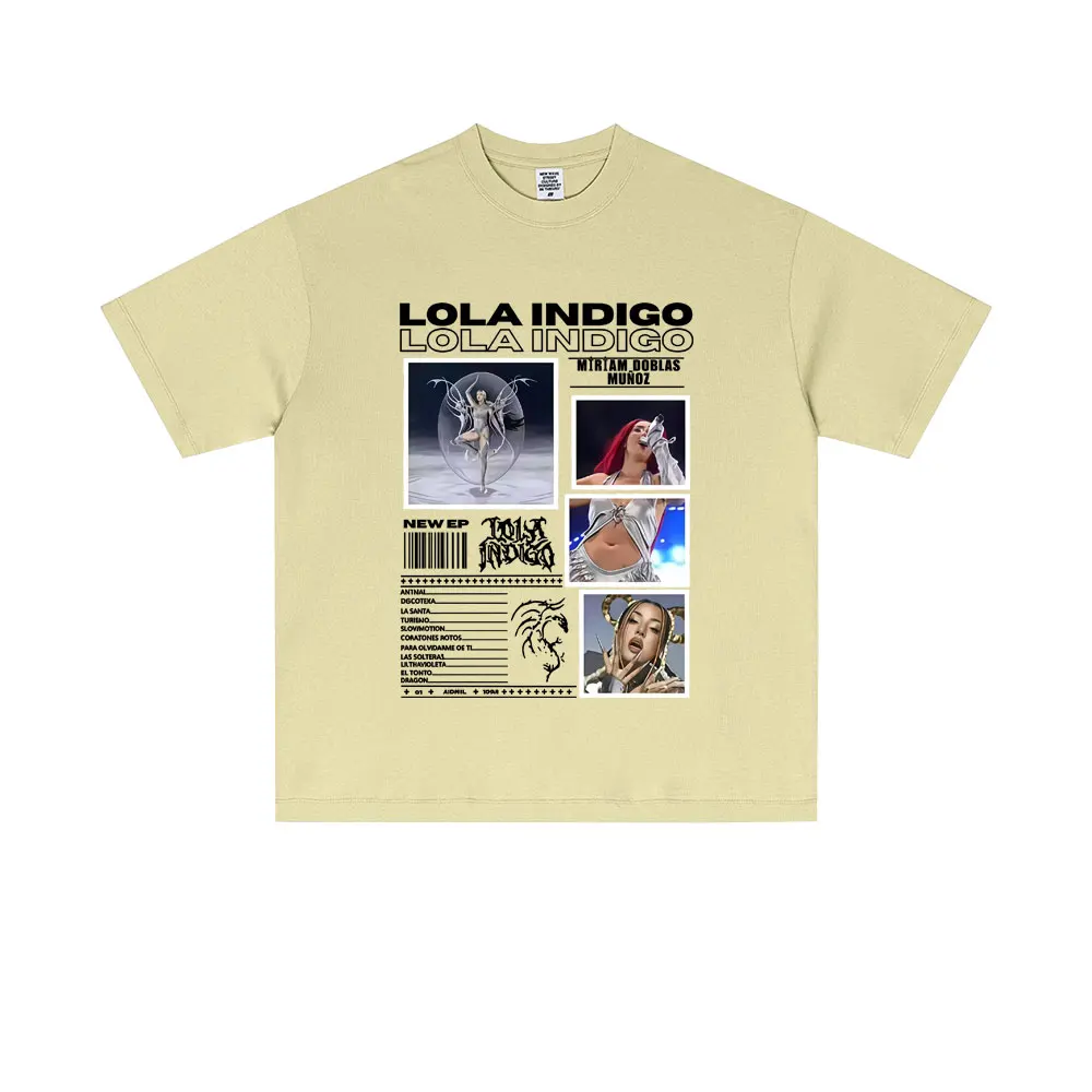 

Singer Lola Indigo 2025 Tour Tshirt Men Women Fashion Hip Hop Streetwear Unisex Summer Casual Soft Cotton Short Sleeve T-shirt