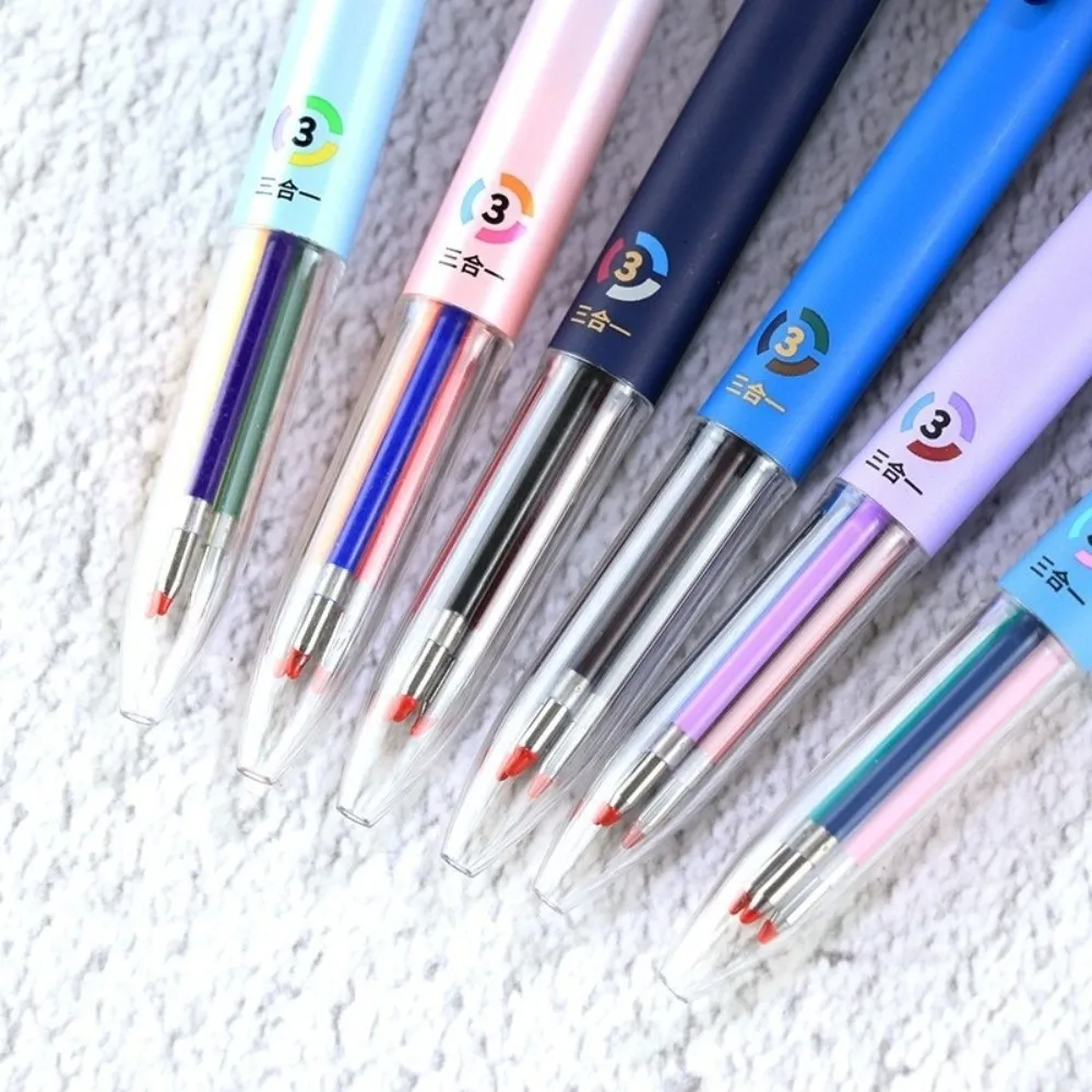 

6 PCS 3-in-1 Nurse Pens Quick Drying 0.5mm Multicolor Pen Smooth Writing Multicolour Retractable Pen for School Supplies