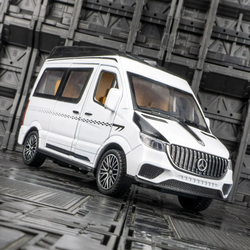 1:24 Mercedes-Benz Sprinter MPV  Simulation Diecast Metal Alloy Model car Sound Light Pull Back Collection Kids Toy Gifts A466