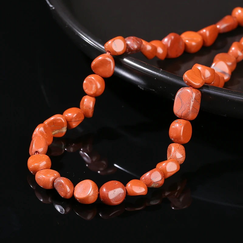6-8mm Natural Stone Red Jasper Irregular Beads Loose Spacer Nuggest Minerals Bead for Jewelry Making Diy Necklace Bracelet 15\