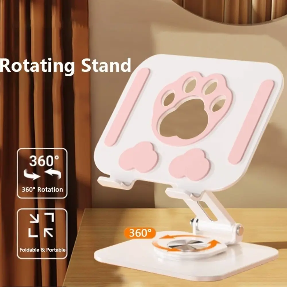 

Rotating Cat Paw Tablet Stand Adjustable Heat Dissipation Tablet Holder 360° Rotation Multi Angle Tablet Phone Bracket Universal