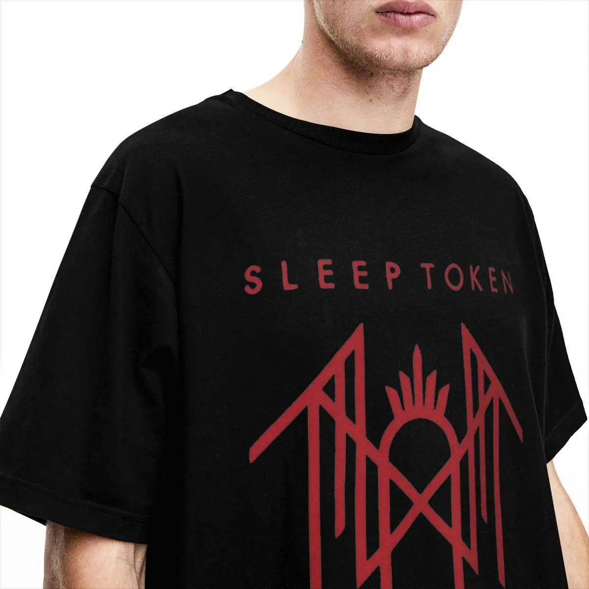 The Red Old Sleep T-Shirt Summer Toke Music Band Y2K Casual T-Shirts 100% Cotton Harajuku Tee Shirt For Men Short-Sleeve Tops