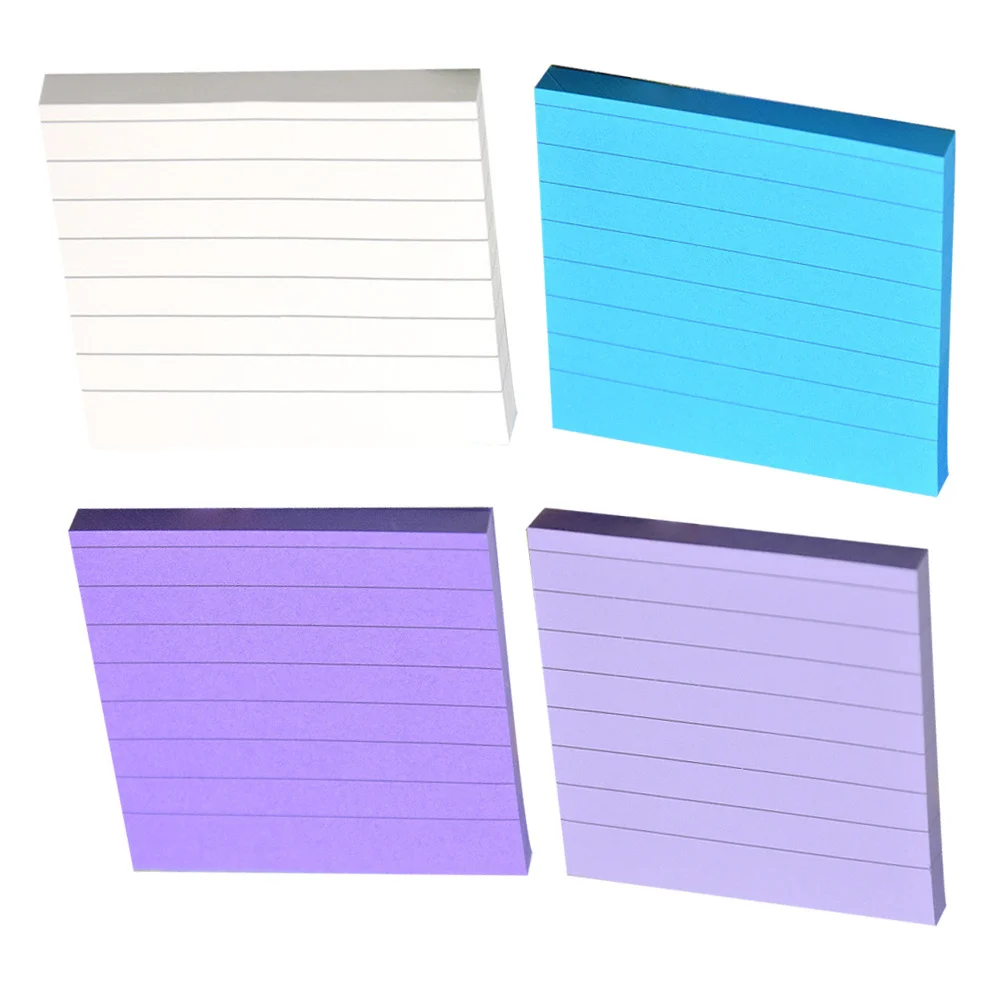 4 قطع مربع الذاتي عصا المفكرة مخطط ورق الكرافت لون الحلوى مذكرة الوسادة الأرجواني الداكن الأزرق الداكن الضوء الأرجواني الأبيض مكتب المدرسة #2