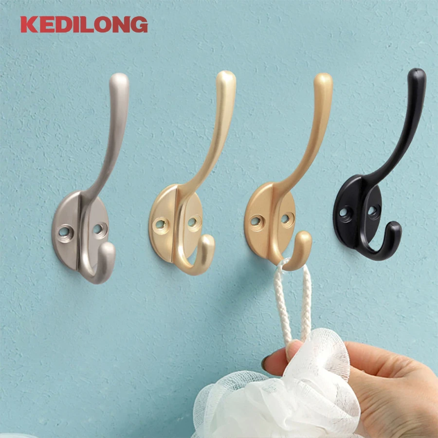 Modern minimalist zinc alloy black clothes hook furniture hardware foyer gold wardrobe wall hook