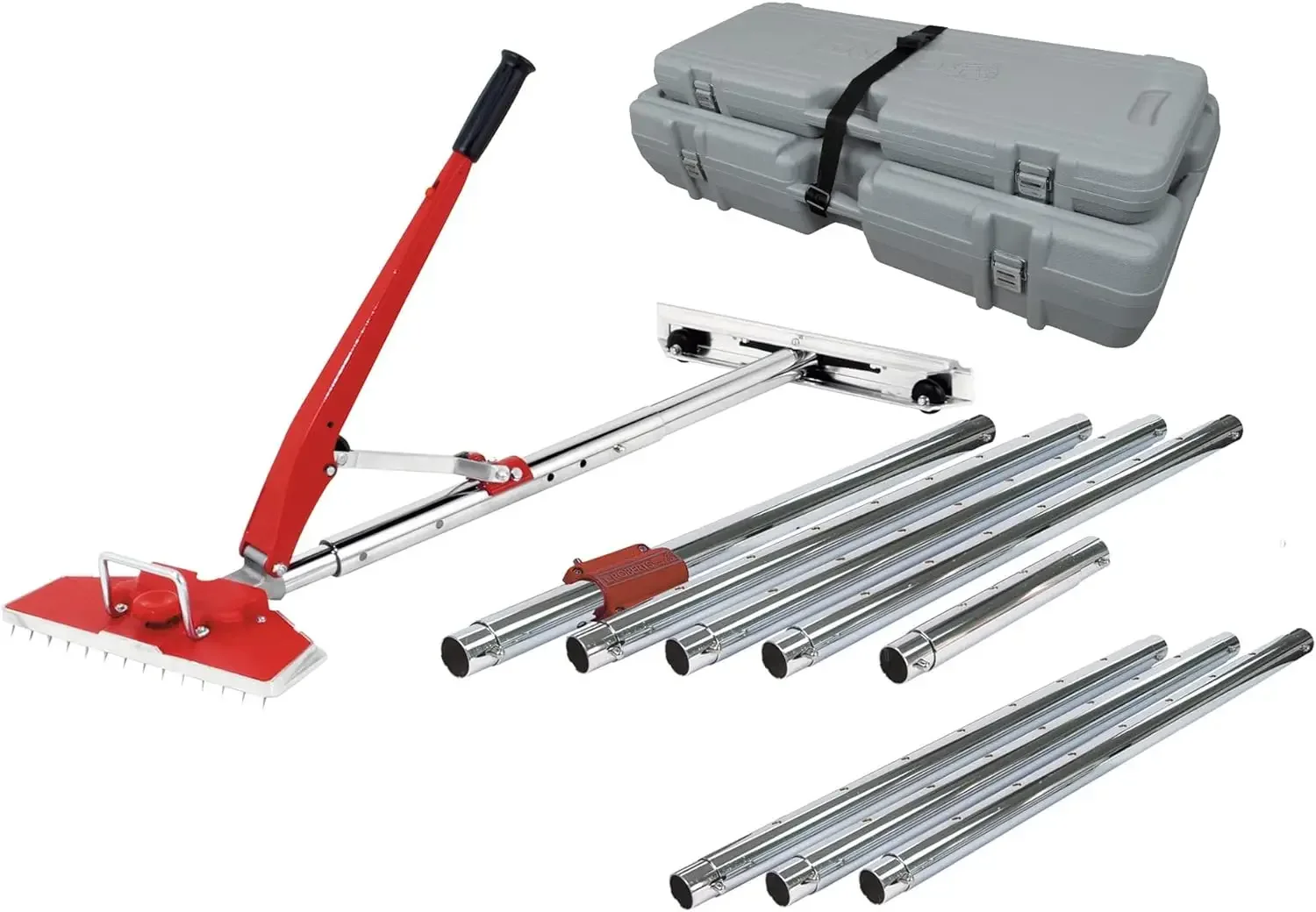 

10-254V Value Kit Power-Lok Carpet Stretcher with 17 Locking Positions and 18-Inch Tail Block with Wheels,Red