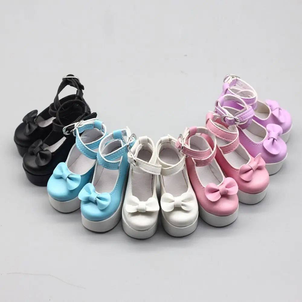 Kids Toy PU Leather 60cm Doll Shoes Causal Wear Princess Bowknot Doll High Heel Shoes 7.8CM Doll Boots 1/3 Doll Shoes Girls Gift