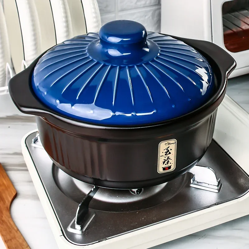 Горячая Распродажа Коммерческая новая кастрюля для тушения, устойчивая к высоким температурам керамическая суповая газовая плита для дома
