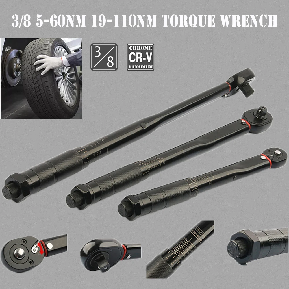 

Torque Wrench 3/8 5-60nm Accurately Preset Ratchet Drive Mechanical Workshop Tools Spanner Keys Set For Bicycle Repair Garage