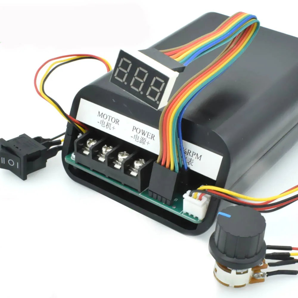 PWM DC Motor Speed Controller Max 60A CW CCW Digital Display 0~100% Adjustable Drive Module Input 10V-55V