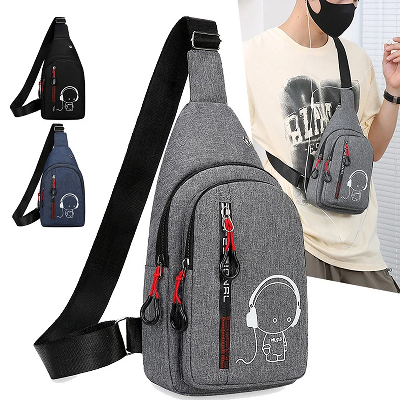 Bolsa de peito leve noturna masculina, bolsa tiracolo casual, mochila pequena ao ar livre, bolsa de ombro fashion