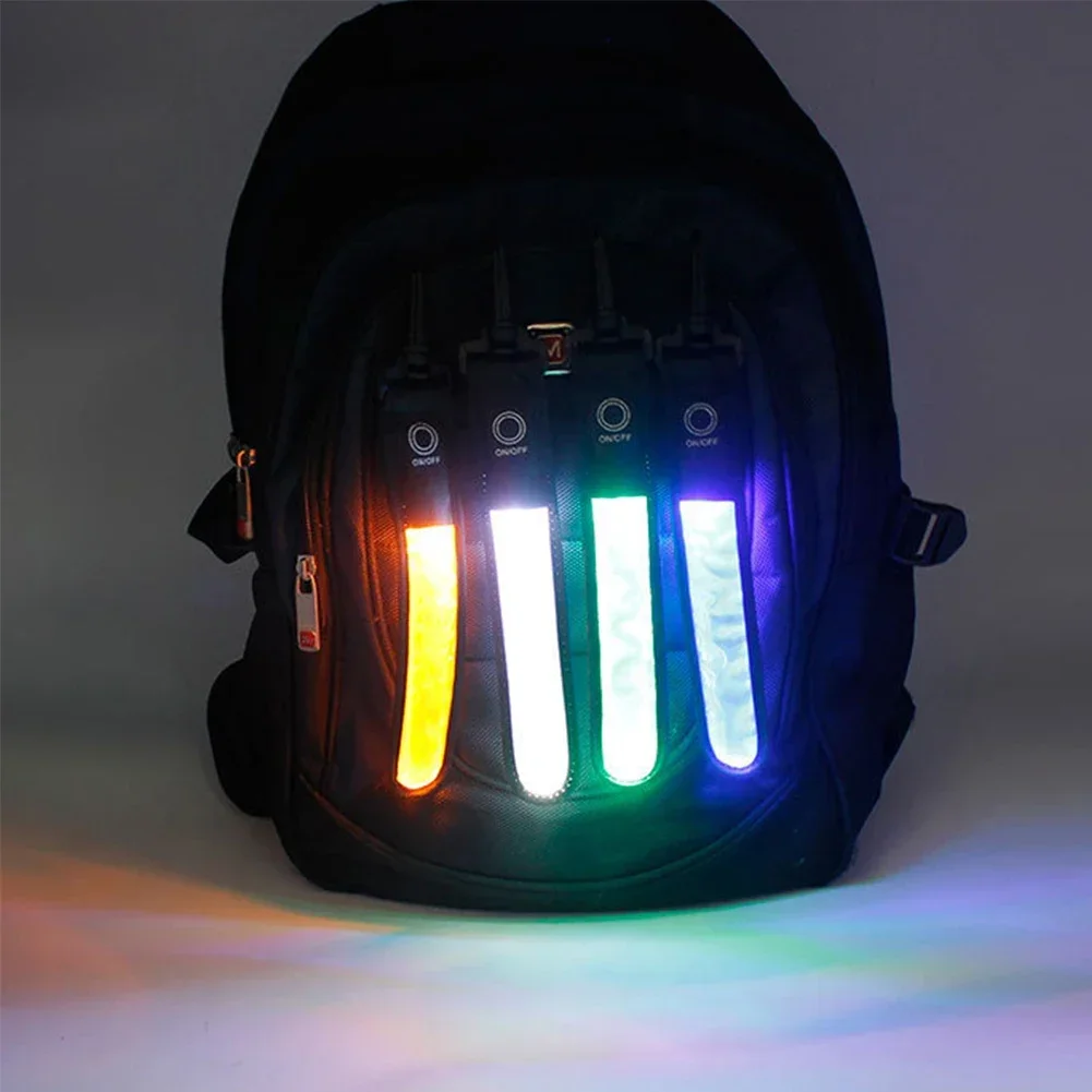 LED Glowing Luminous Reflective Safety Alert Hand Strap Wristband Bicycle Armband Light Backpack Hanging Light Night Running