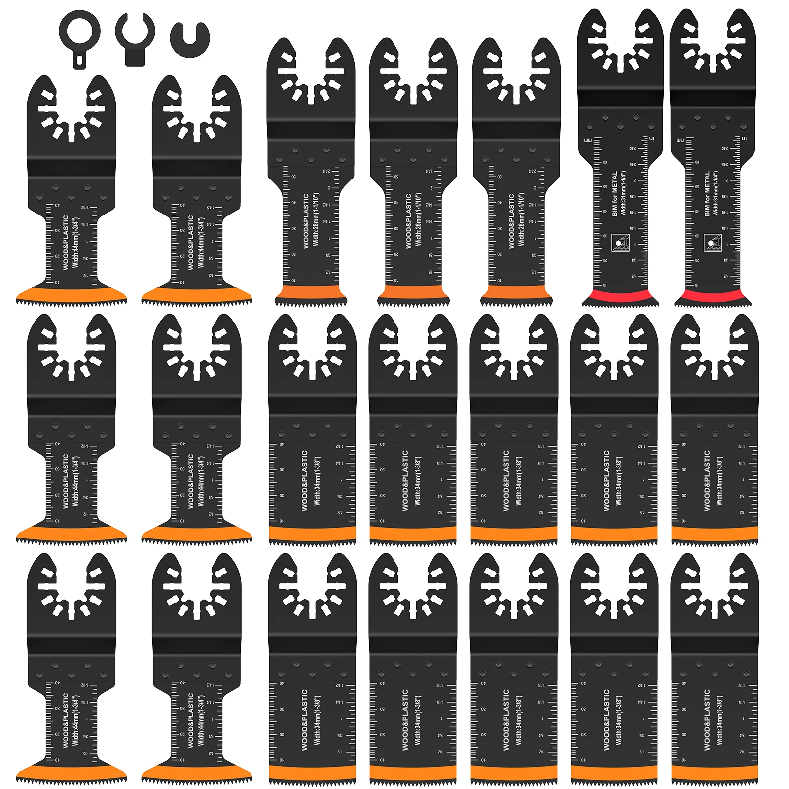 

3-21Pcs Japanese Oscillating Saw Blades High Carbon Steel Bi-Metal Curved Edge Multitool Blade Sharp Wear Resistant Cutter Blade