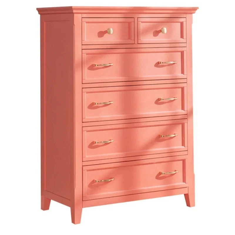 bedroom bedside cabinet, integrated 9-bucket drawer cabinet against the wall, Internet celebrity store decorative cabinet