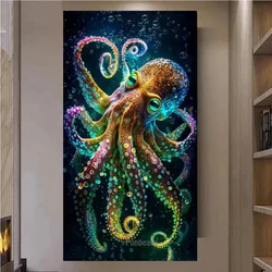 2024 pittura diamante polpo Puzzle fai da te pieno quadrato/rotondo diamante arte mosaico animale pesce immagini per soggiorno Decor FF1169