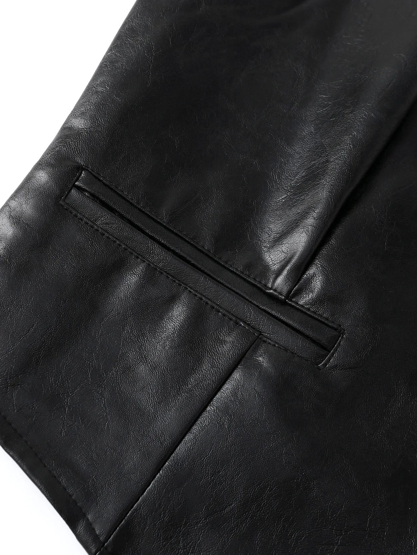 Women's Elegant Western Retro-style PU Faux Leather Vest for Spring Summer, Faux Pockets Single-breasted (lining included)