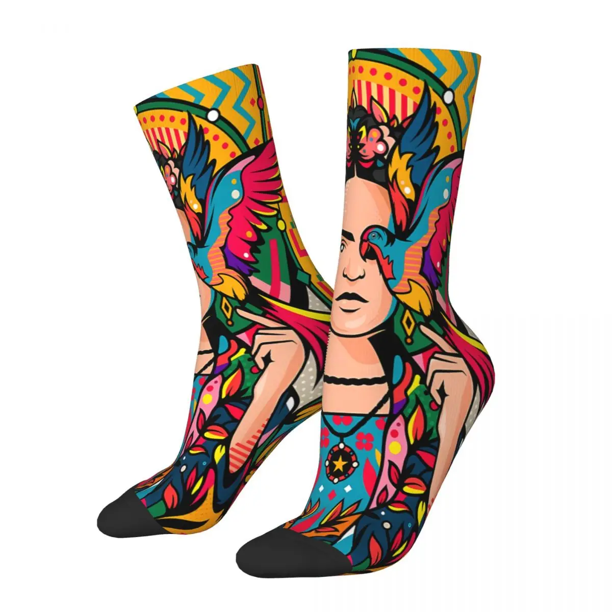 Artistic Features Sock Printed Man Polyester