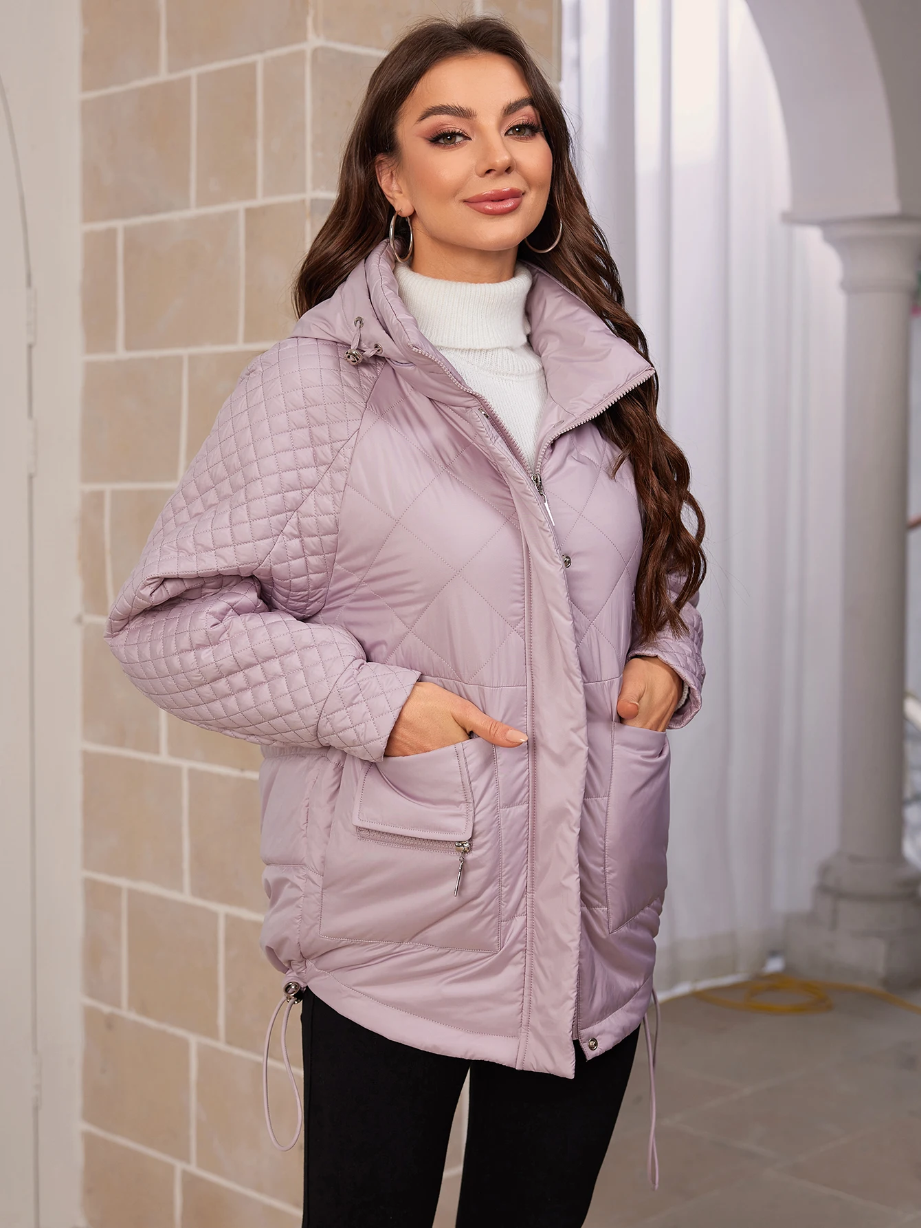 Cinemore Brand New Fashion Spring Down jacket Autumn Women Coats Middle Length parkas Woman jackets female Thin Cotton 80317