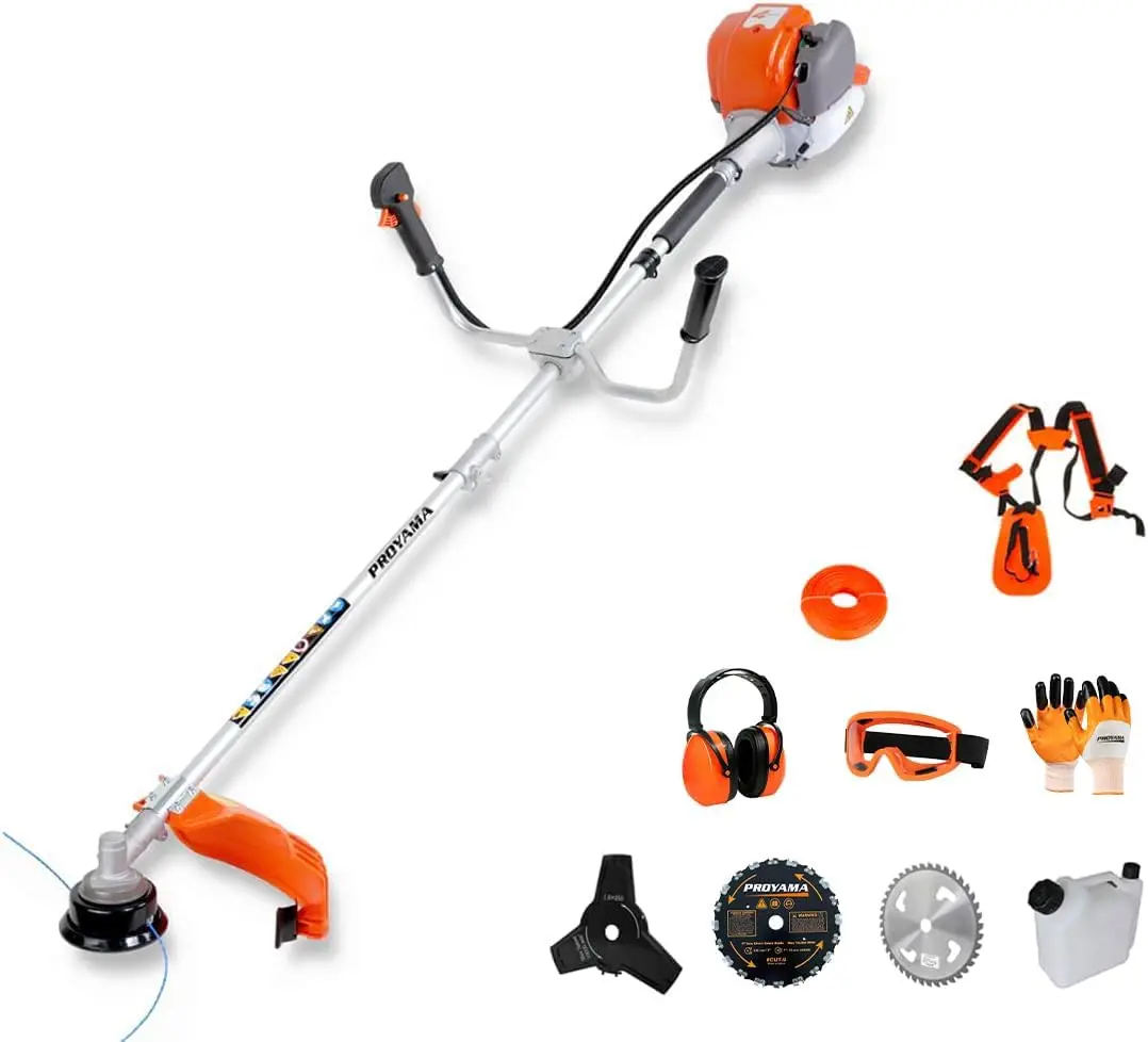 

40cc Gas Powered Brush Cutter, 3 in 1 Dual Line Gas String Trimmer and Grass Trimmer, Weed Whacker Extreme Duty