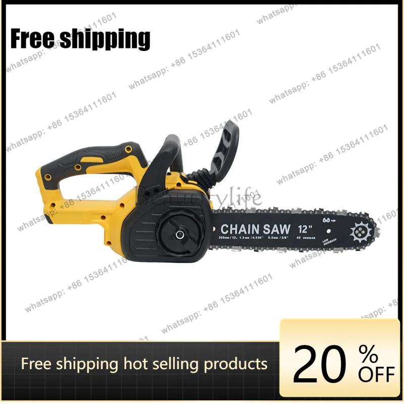 Electric chain saw handheld lithium battery cutting wood 12 inch household cutting custom