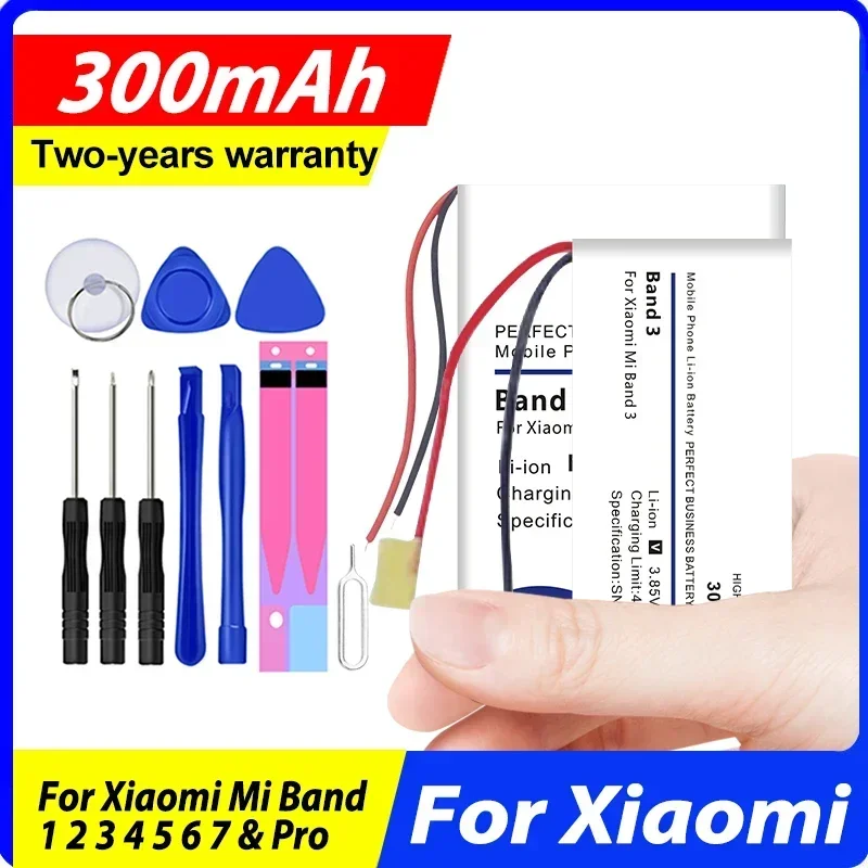 High Quality Band1Band5 Band6 Band2 Band3 Band4 Band7 Band7Pro Battery For Xiaomi Mi Band 1 2 3 4 5 6 7 & Pro + Kit Tools