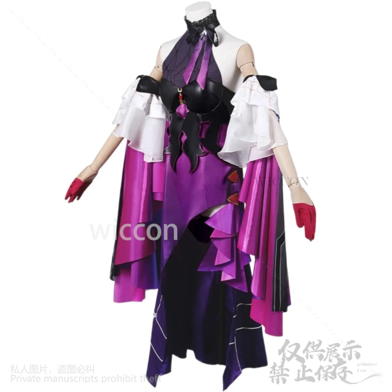 كافكا تأثيري أنيمي لعبة هونكاي: ستار السكك الحديدية زي الحفل مساء فستان لوليتا جيراي كي الفتيات امرأة الباروكات هالوين مخصصة