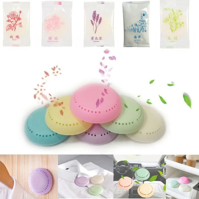 Mini Air Freshener Adhesive Toilet Aromatherapy Solid Fragrance Durable Deodorant Bedroom Wardrobe Round Incense Home Decor