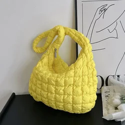 Cos Cloud Bag Duża pojemność Dumpling Bag Solid Shoulder Down Tote Bag Women Miękkie modne torby crossbody dla dziewczynek Travel Summer