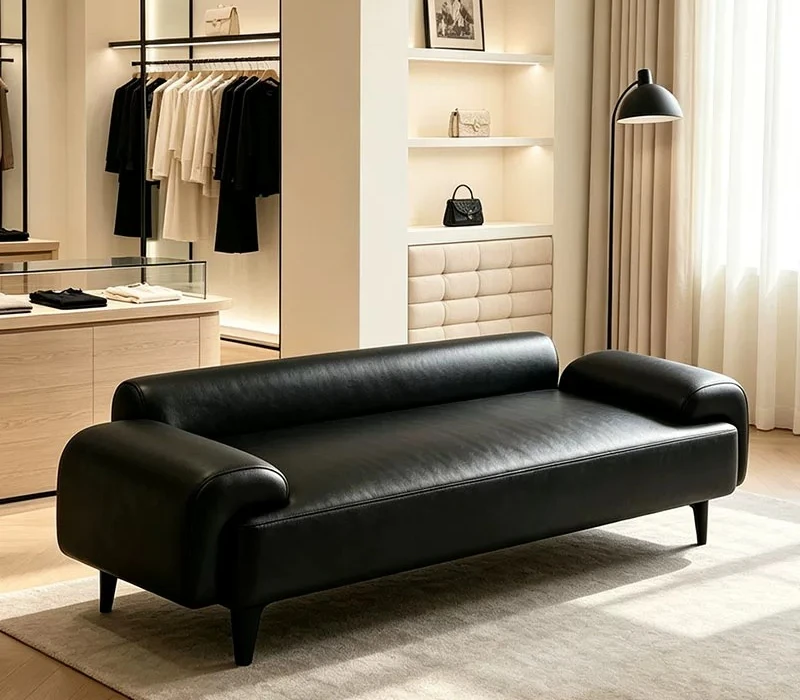 For Bed End Bench, Space-Saving Small Sofa for Bedroom & Balcony, Comfortable Long Sitting