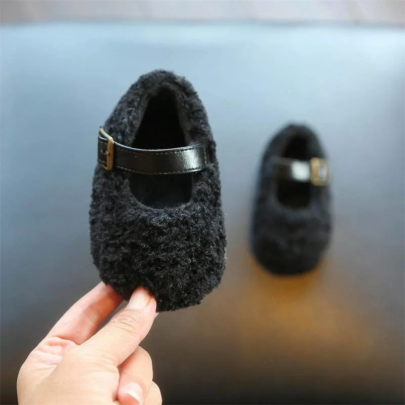 2023 Baby Autumn and Winter Fashion Fur Boots Toddler Girls Princess Plush for Warmth Dance Wedding Children Kids Newborn Shoes