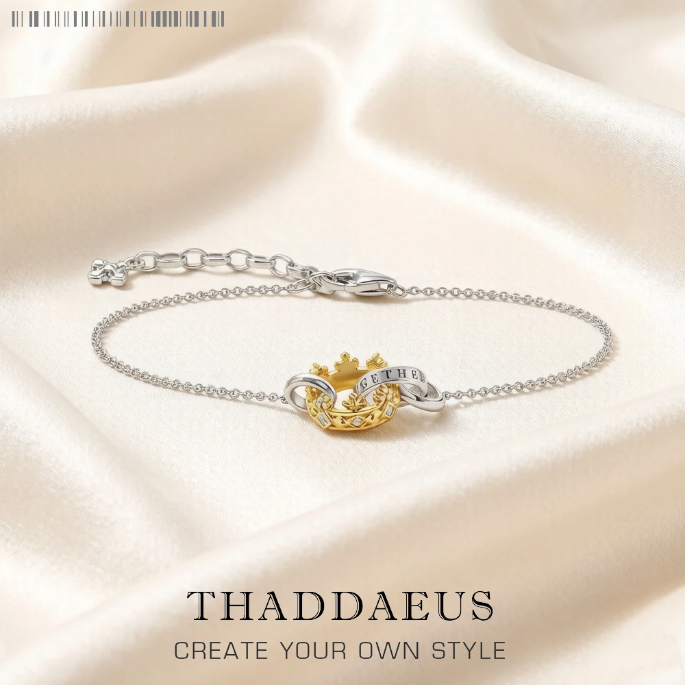 Königliches Design goldenes Kronen armband Sterling Silber feiner Schmuck Europa Frauen Königin Vintage Geschenk