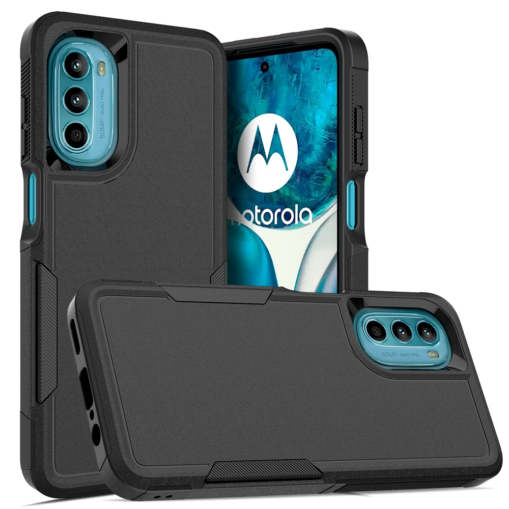 Fashion TPU/PC Case for Motorola Moto G52 / Moto G82 Shockproof Phone Cover Hybrid Armor Shell 2IN1 Dual Layer Protection