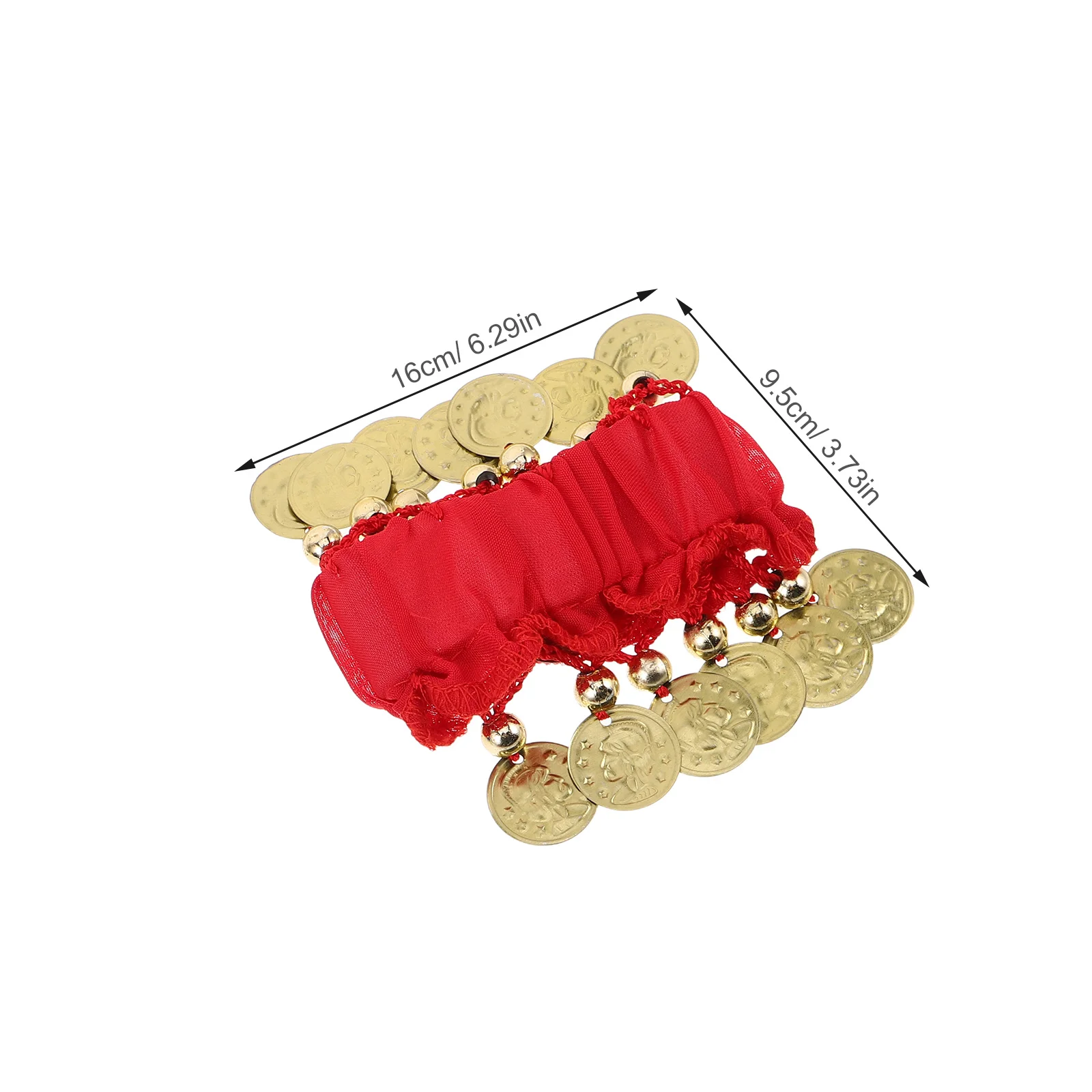 Belly Dance Arm Bracelets Set for Women Red and Blue Sequins Indian Dancer Jewelry Novelty Bracelet with Bells Party Accessory