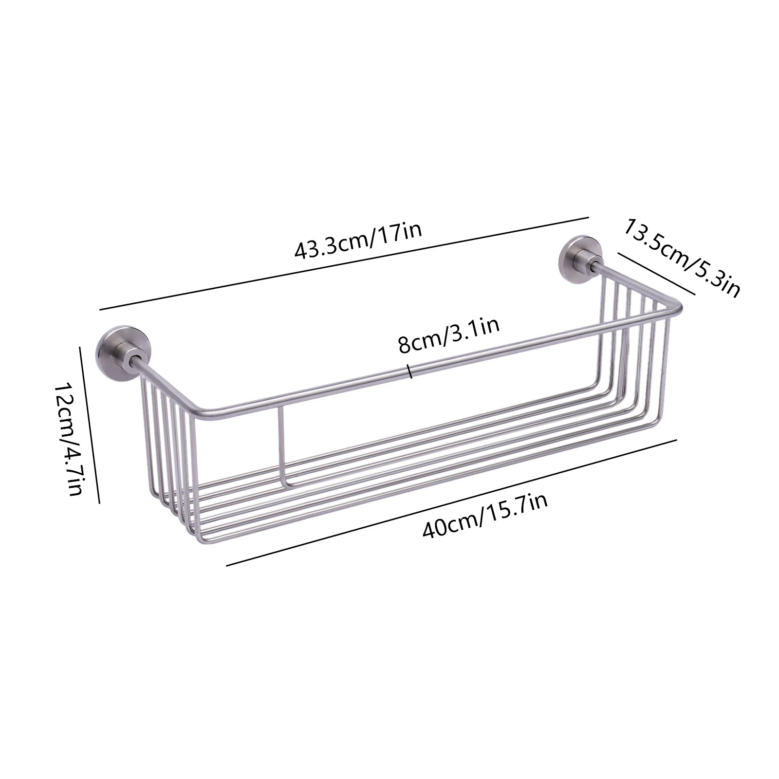 Stainless Steel Bathroom Shelf Wall-mounted Storage Rack Single Layer Basket